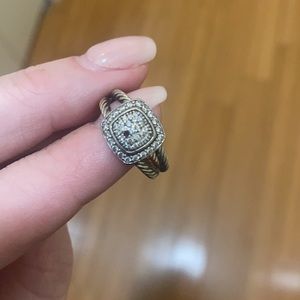 David Yurman diamond petite Albion ring size 6.5. One diamond missing.